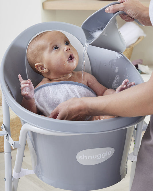 Shnuggle Newborn Bath Tub with Bath Stand-0 to 12M-Blossom