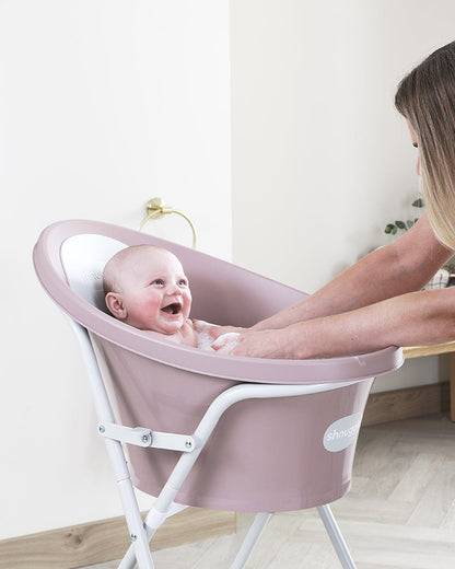 Shnuggle Newborn Bath Tub with Bath Stand-0 to 12M-Blossom