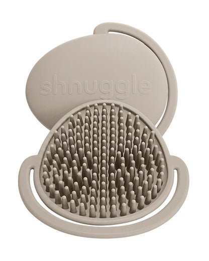 Shnuggle Baby Bath Brush-Antibacterial Silicone-Taupe