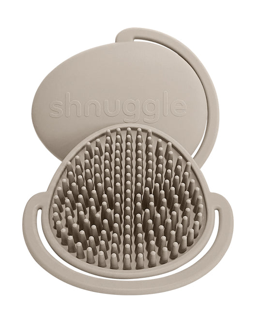 Shnuggle Baby Bath Brush-Antibacterial Silicone-Taupe