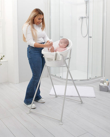 Shnuggle Baby Bath Stand with Safety Strap-Foldable & Portable-Easy Assembly-Specifically designed for Shnuggle Baby Bathtub-0 to 6M