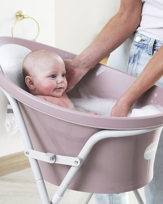 Shnuggle Newborn Bath Tub with Bath Stand-0 to 12M-Pebble Grey