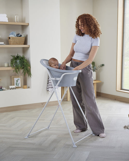 Shnuggle Baby Bath Stand with Safety Strap-Foldable & Portable-Easy Assembly-Specifically designed for Shnuggle Baby Bathtub-0 to 6M