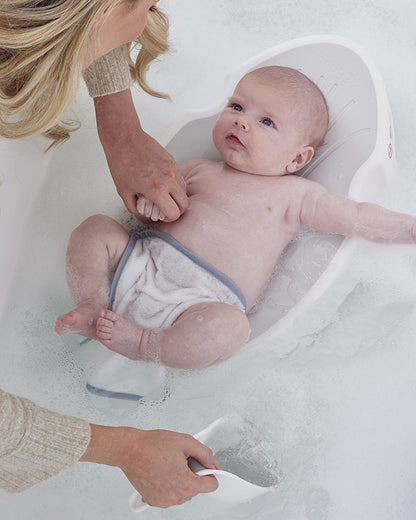 Shnuggle Baby Bather-Non Slip and Soft Warm to Touch Backrest-Water Level Indicator-0 to 6M-Blossom