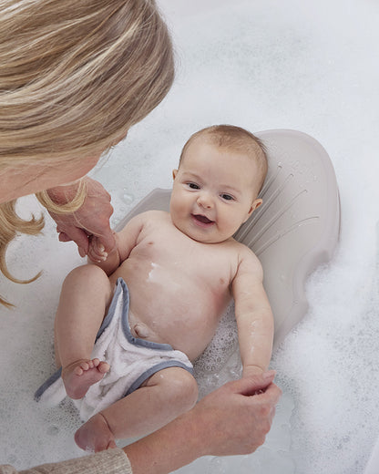 Shnuggle Baby Bather-Non Slip and Soft Warm to Touch Backrest-Water Level Indicator-0 to 6M-Blossom
