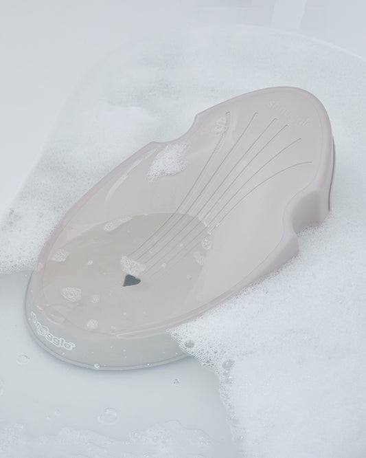 Shnuggle Baby Bather-Non Slip and Soft Warm to Touch Backrest-Water Level Indicator-0 to 6M-Blossom