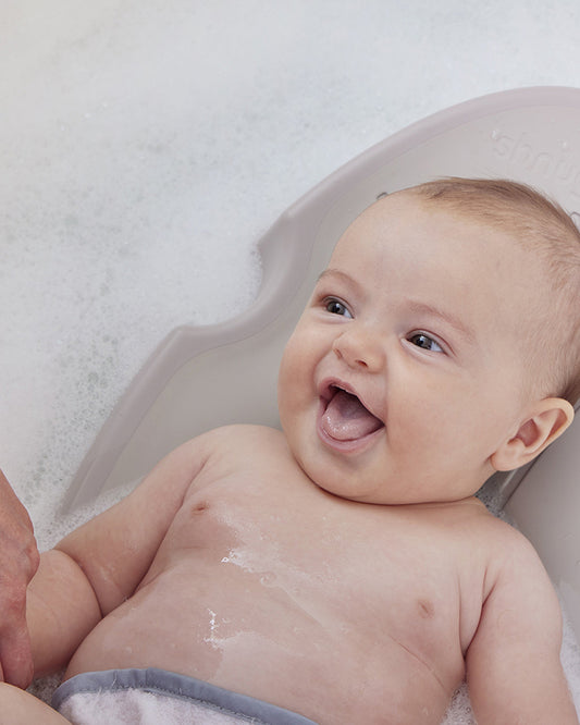 Shnuggle Baby Bather-Non Slip and Soft Warm to Touch Backrest-Water Level Indicator-0 to 6M-Eucalyptus