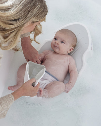 Shnuggle Baby Bather-Non Slip and Soft Warm to Touch Backrest-Water Level Indicator-0 to 6M-Pebble