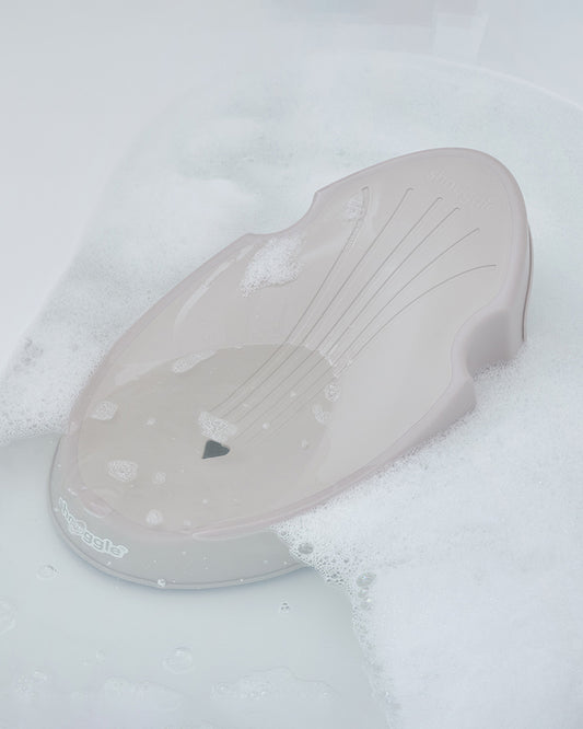 Shnuggle Baby Bather-Non Slip and Soft Warm to Touch Backrest-Water Level Indicator-0 to 6M-Pebble