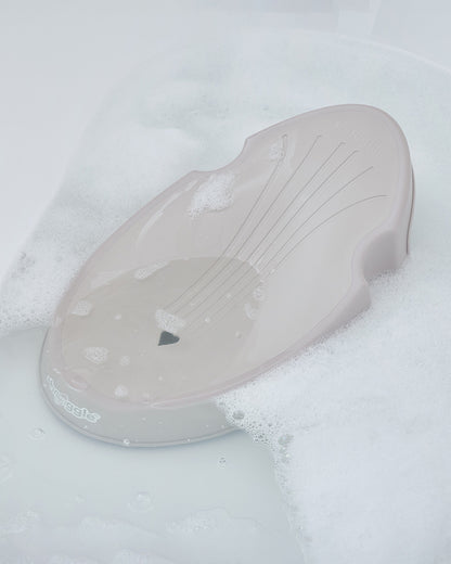 Shnuggle Baby Bather-Non Slip and Soft Warm to Touch Backrest-Water Level Indicator-0 to 6M-White & Grey