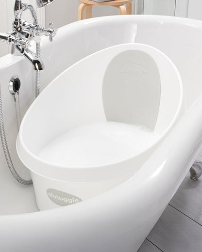 Shnuggle Toddler Bath Tub-With Bum Bump Support-Soft Foam Backrest & Non-Slip Base-Fits in Shower & Adult Bath-BPA Free-12 to 48M-Pebble Grey