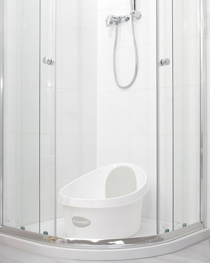 Shnuggle Toddler Bath Tub-With Bum Bump Support-Soft Foam Backrest & Non-Slip Base-Fits in Shower & Adult Bath-BPA Free-12 to 48M-Pebble Grey