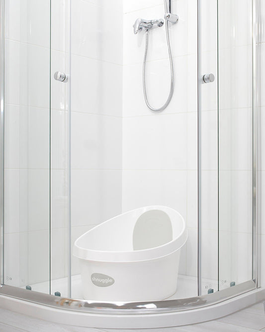 Shnuggle Toddler Bath Tub-With Bum Bump Support-Soft Foam Backrest & Non-Slip Base-Fits in Shower & Adult Bath-BPA Free-12 to 48M-Pebble Grey