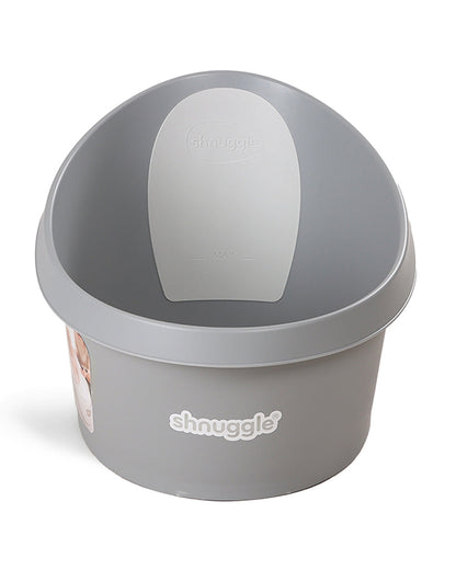 Shnuggle Toddler Bath Tub-With Bum Bump Support-Soft Foam Backrest & Non-Slip Base-Fits in Shower & Adult Bath-BPA Free-12 to 48M-Pebble Grey