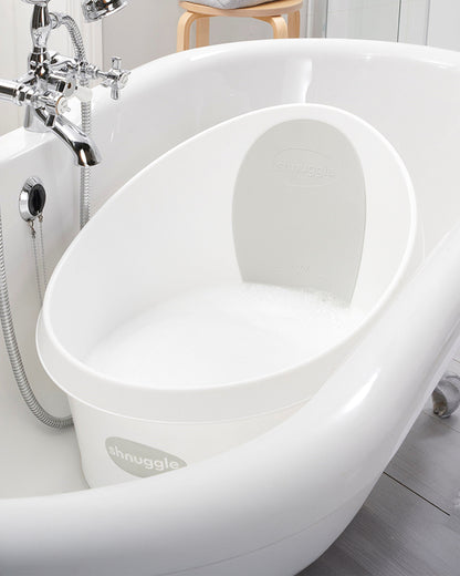 Shnuggle Toddler Bath Tub-With Bum Bump Support-Soft Foam Backrest & Non-Slip Base-Fits in Shower & Adult Bath-BPA Free-12 to 48M-Pebble Grey