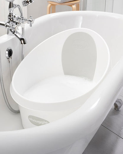 Shnuggle Toddler Bath Tub-With Bum Bump Support-Soft Foam Backrest & Non-Slip Base-Fits in Shower & Adult Bath-BPA Free-12 to 48M-Taupe