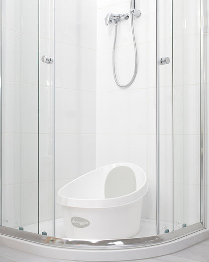 Shnuggle Toddler Bath Tub-With Bum Bump Support-Soft Foam Backrest & Non-Slip Base-Fits in Shower & Adult Bath-BPA Free-12 to 48M-Taupe