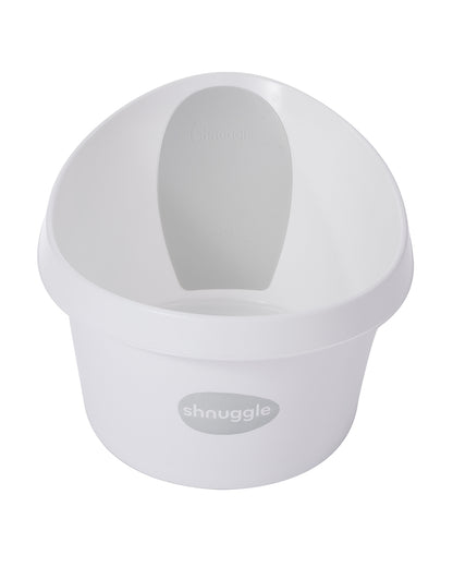 Shnuggle Toddler Bath Tub-With Bum Bump Support-Soft Foam Backrest & Non-Slip Base-Fits in Shower & Adult Bath-BPA Free-12 to 48M-White & Grey