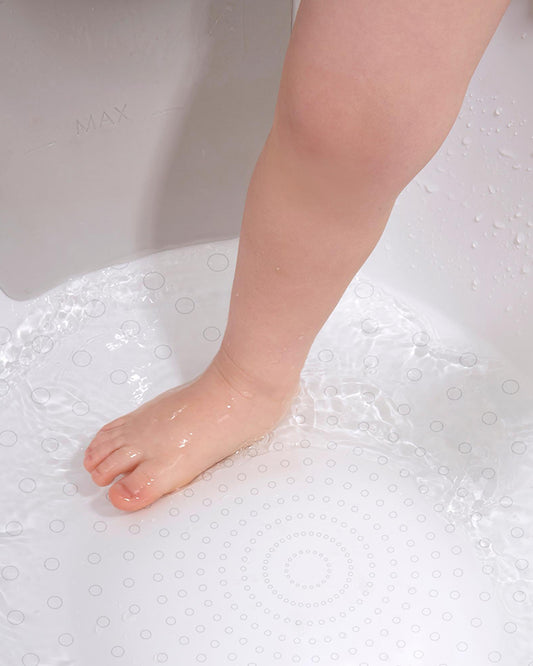 Shnuggle Toddler Bath Tub-With Bum Bump Support-Soft Foam Backrest & Non-Slip Base-Fits in Shower & Adult Bath-BPA Free-12 to 48M-White & Grey