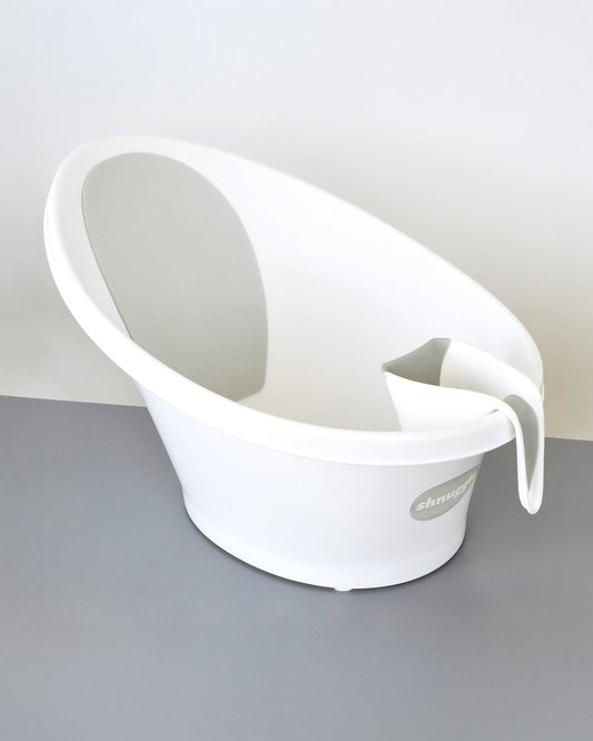 Shnuggle Newborn Bath Tub with Diaper Changing Mat & Bath Jug-0 to 12M-Taupe