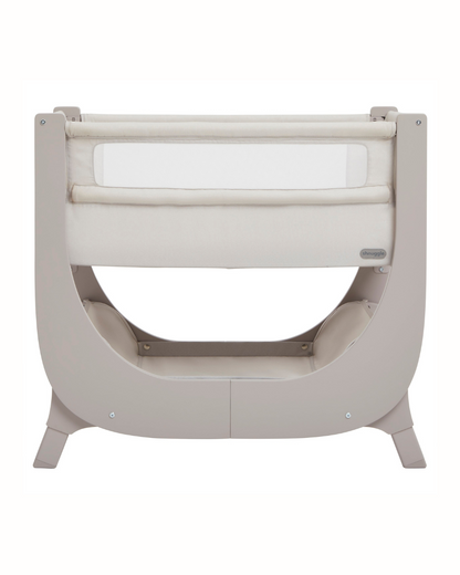 Shnuggle Air Lite Bedside Crib-With Firm, Hypoallergenic Mattress & Hammock Storage-Incline Option For Colic & Reflux-6 Positions Adjustable Height-Both Side Mesh Panels-For 0 to 6M (9 Kg)-Taupe