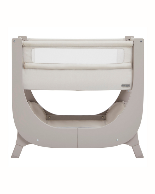 Shnuggle Air Lite Bedside Crib-With Firm, Hypoallergenic Mattress & Hammock Storage-Incline Option For Colic & Reflux-6 Positions Adjustable Height-Both Side Mesh Panels-For 0 to 6M (9 Kg)-Taupe