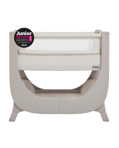Shnuggle Air Lite Bedside Crib-With Firm, Hypoallergenic Mattress & Hammock Storage-Incline Option For Colic & Reflux-6 Positions Adjustable Height-Both Side Mesh Panels-For 0 to 6M (9 Kg)-Taupe