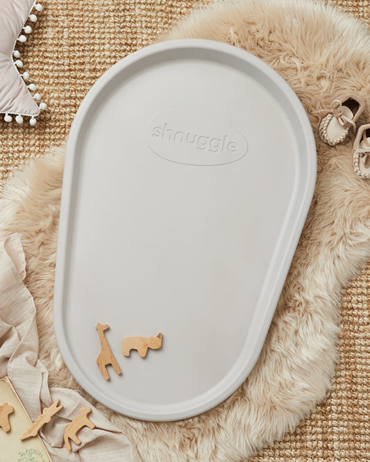 Shnuggle Squishy Diaper Changing Mat-Baby Safe Premium PU Foam-With Wipe Clean, Non-Skid Base-Grey