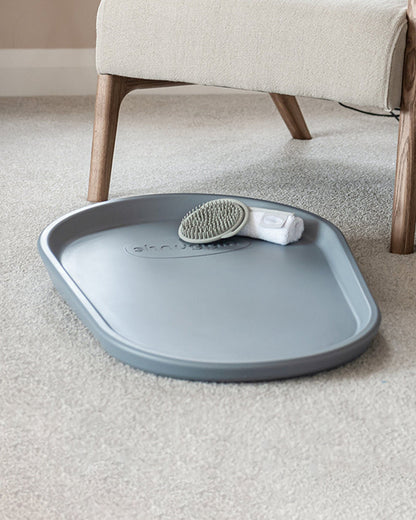 Shnuggle Newborn Bath Tub with Diaper Changing Mat & Bath Jug-0 to 12M-Pebble Grey