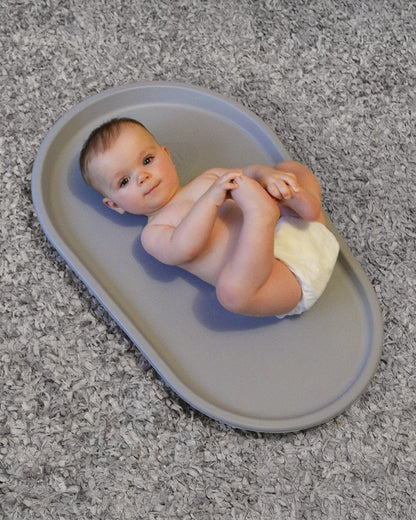 Shnuggle Newborn Bath Tub with Diaper Changing Mat & Bath Jug-0 to 12M-Taupe