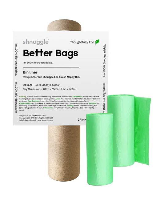 Shnuggle Better Bag Diaper Pail Liners-100% Biodegradable & Odour Trapping-Tear Resistant-30pcs