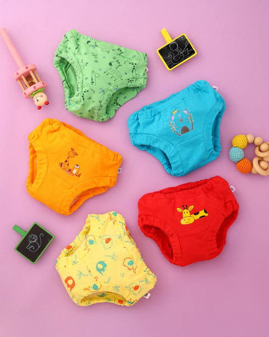 SuperBottoms Multicolored Briefs Wonder Wild Cotton-For Infants
