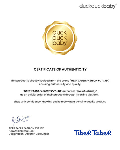 Tiber Taber Cream Angrakha Set-Pearl Princess-Velvet-For Infants