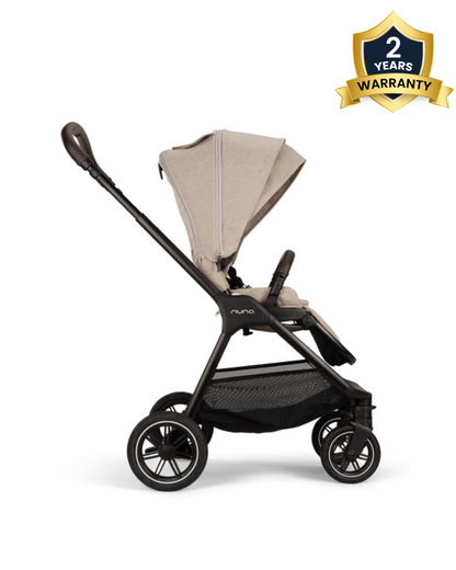 Nuna TRIV Next Baby Stroller-Flat Reclining & Reversible Seat-One Hand Fold-Includes Rain Cover & Post Adaptors-2 Years Warranty-Pram for 0 to 4Y (Upto 22Kg)-Biscotti