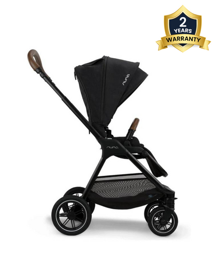 Nuna TRIV Next Baby Stroller-Flat Reclining & Reversible Seat-One Hand Fold-Includes Rain Cover & Post Adaptors-2 Years Warranty-Pram for 0 to 4Y (Upto 22Kg)-Caviar