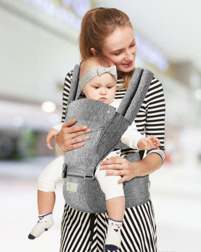 R for Rabbit Upsy Daisy Cool Baby Carrier-Ergonomic Hip Seat Design-With Detachable Cap-Multi Positional-3M to 3Y (Upto 20Kg)-Dark Grey