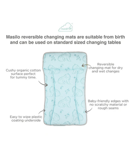 Masilo Diaper Changing Mat-Reversible-GOTS Certified Organic Cotton-Bear Hug