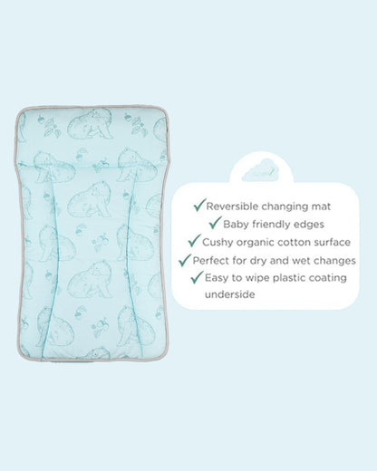 Masilo Diaper Changing Mat-Reversible-GOTS Certified Organic Cotton-Bear Hug