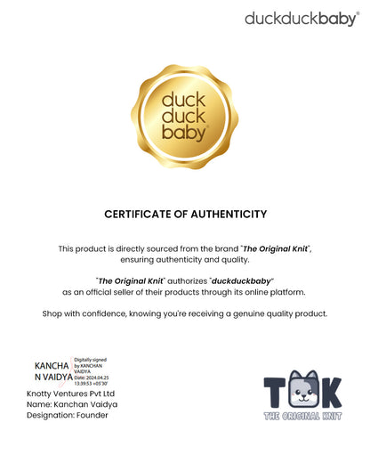 The Original Knit Off White & Yellow Winter Wear Dungaree Set-Crochet-Acrylic-For Infants