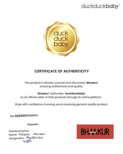 Bhaakur White Jhabla Set-Dash of Colors-GOTS Certified Cotton Voile-For Infants