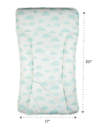 Masilo Diaper Changing Mat-Reversible-GOTS Certified Organic Cotton-Cloud Blue