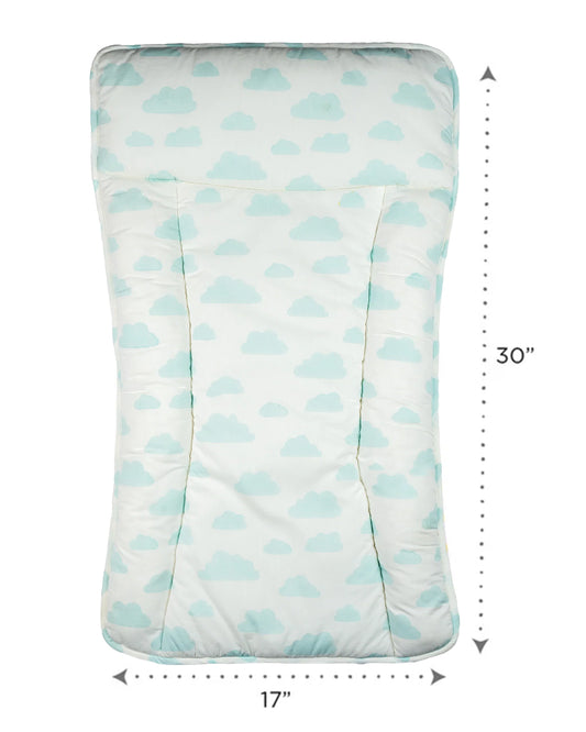 Masilo Diaper Changing Mat-Reversible-GOTS Certified Organic Cotton-Cloud Blue