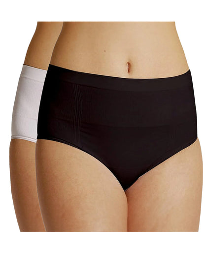 NewMom Seamless Caesarian Panties Combo Set-Black & White-Helps Postpartum Recovery-Pack of 2