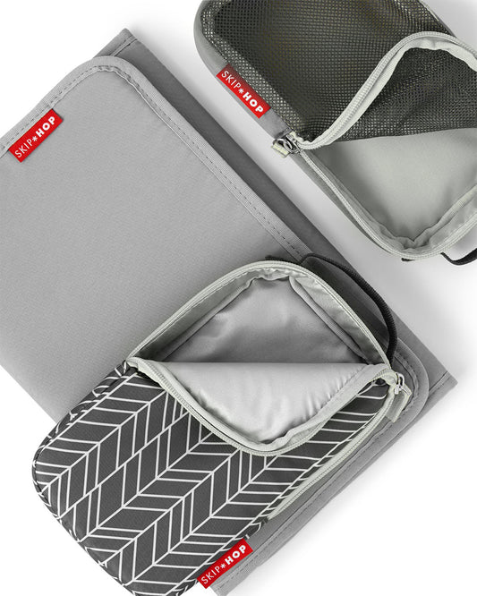 Skip Hop Forma Diaper Bag-Backpack-With Changing Pad-Extra Wide Opening & Lightweight Quilted Design-Grey