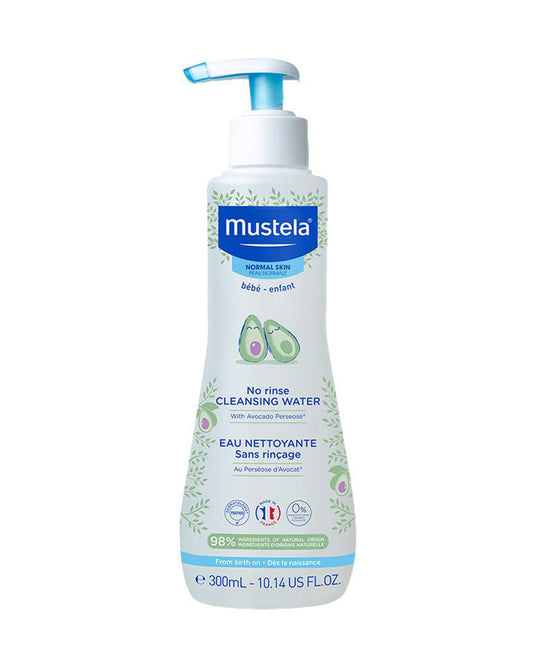 Mustela No Rinse Baby Cleansing Water-With Avocado For Skin Protection & Hydration-Vegan, Hypoallergenic & Safe From Birth On