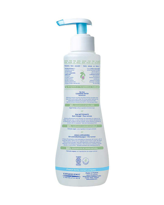 Mustela No Rinse Baby Cleansing Water-With Avocado For Skin Protection & Hydration-Vegan, Hypoallergenic & Safe From Birth On