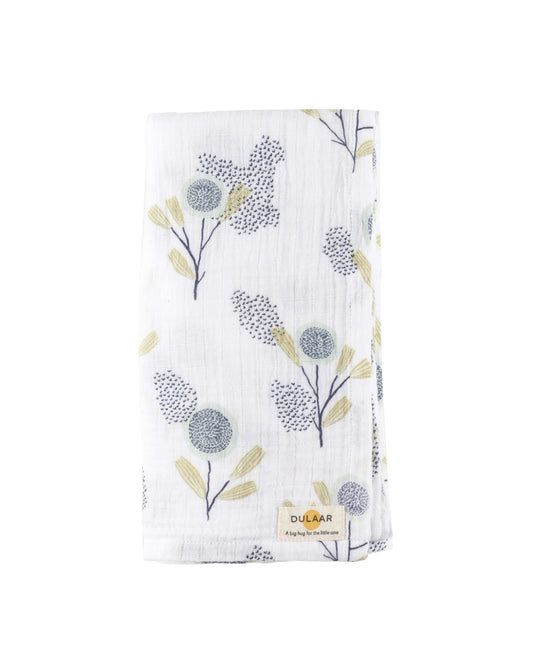 Dulaar Sparrow & Flower Organic Muslin Swaddle-GOTS Certified Organic Cotton-Infant Wraps