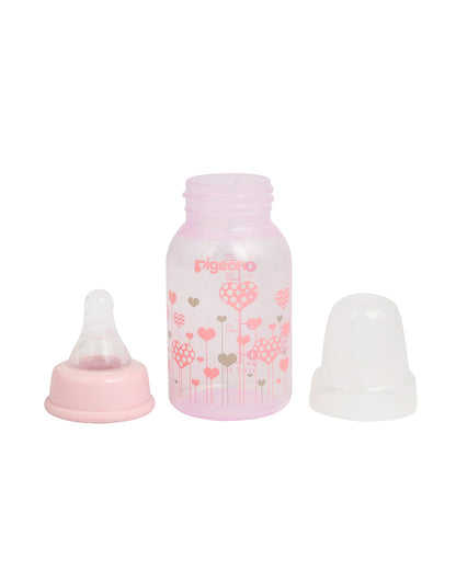 Pigeon Peristaltic Clear Nursing/Feeding Bottle-Anti Colic-120 ml-Pink Abstract-0 to 3M