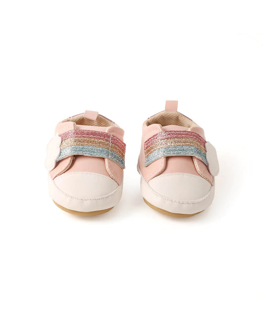 Kicks & Crawl Pink Rainbows and Shimmer Slip On Shoes-For Infants