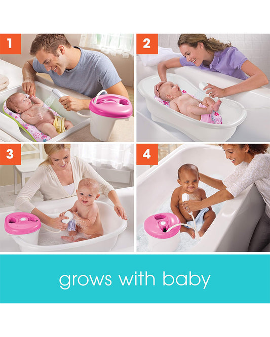 Summer Infant Newborn-To-Toddler Baby Bath Tub-With Shower Centre-0 to 12M-Pink